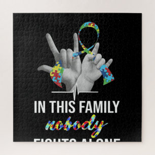Autistic In This Family Nobody Fight Alone Jigsaw Puzzle