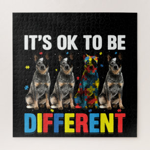 Autistic It's Ok To Be Different Australian Cattle Jigsaw Puzzle