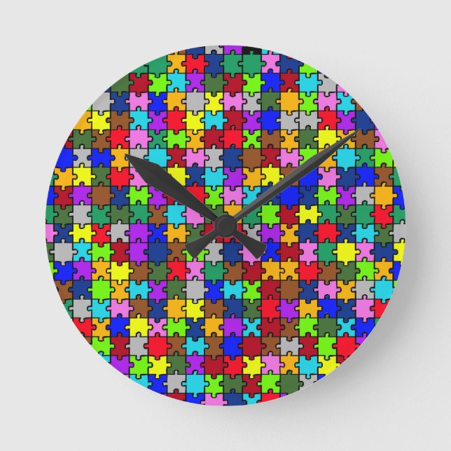 Autistic Jigsaw Round Clock (Front)