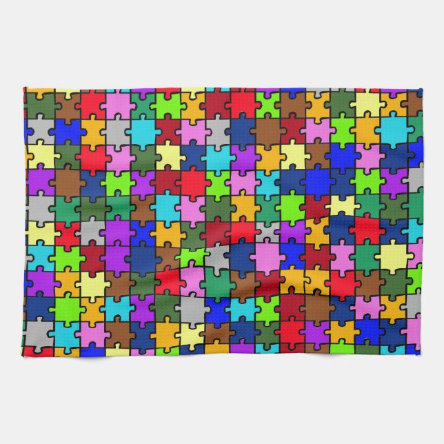 Autistic Jigsaw Tea Towel (Horizontal)