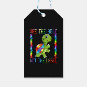 Autistic Kid Mum Turtle Fighter Autism Puzzle Gift Tags