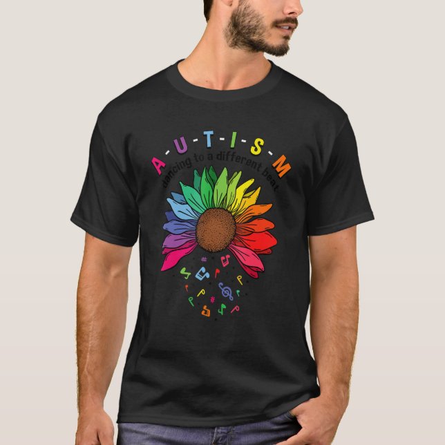 Autistic Kids  Autism Dancing To A Different Beat T-Shirt (Front)