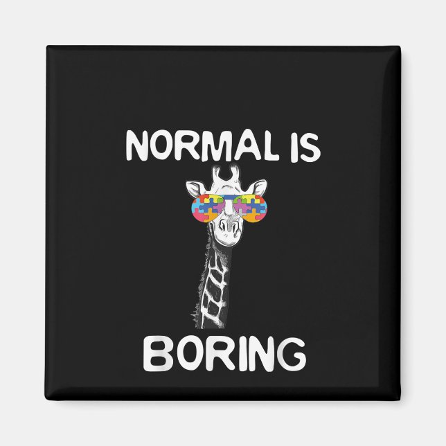 Autistic | Normal Is Boring Giraffe Puzzle Piece Magnet (Front)