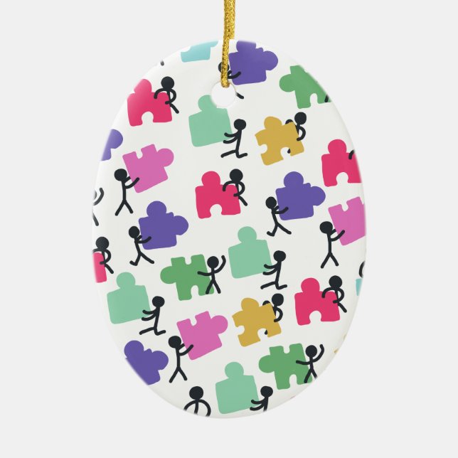 autistic people ceramic ornament (Front)