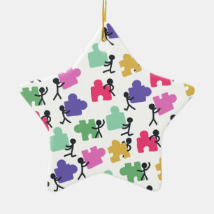 autistic people ceramic ornament
