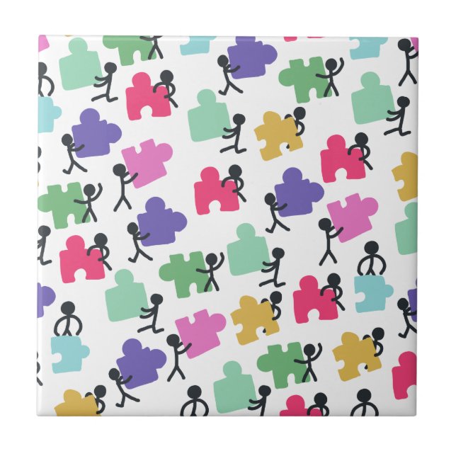 autistic people ceramic tile (Front)