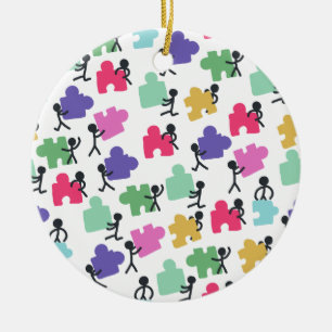 autistic people ceramic tree decoration