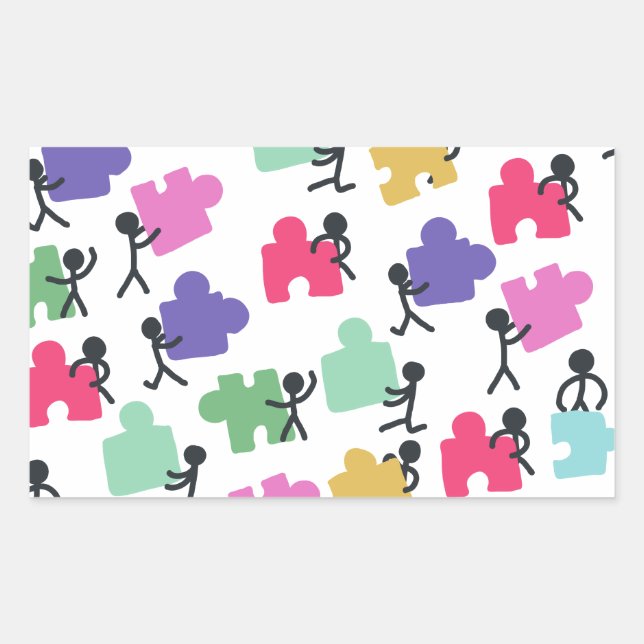 autistic people rectangular sticker (Front)