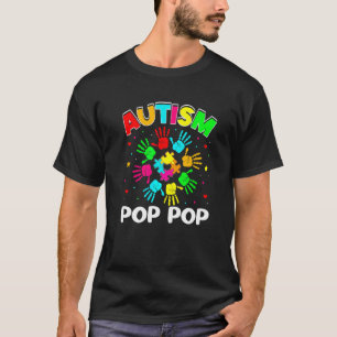 Autistic Pop Pop Puzzle Support Family Autism Awar T-Shirt