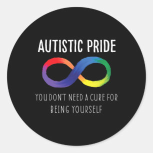 Autistic Pride Autism Awareness Acceptance Love He Classic Round Sticker