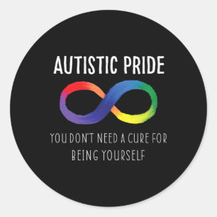 Autistic Pride Autism Awareness Acceptance Love He Classic Round Sticker