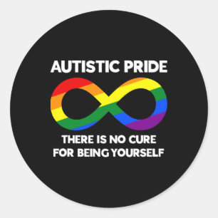 Autistic Pride - Autism Awareness - Rainbow Infini Classic Round Sticker