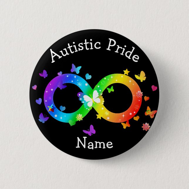 Autistic Pride Infinity Symbol 6 Cm Round Badge (Front)