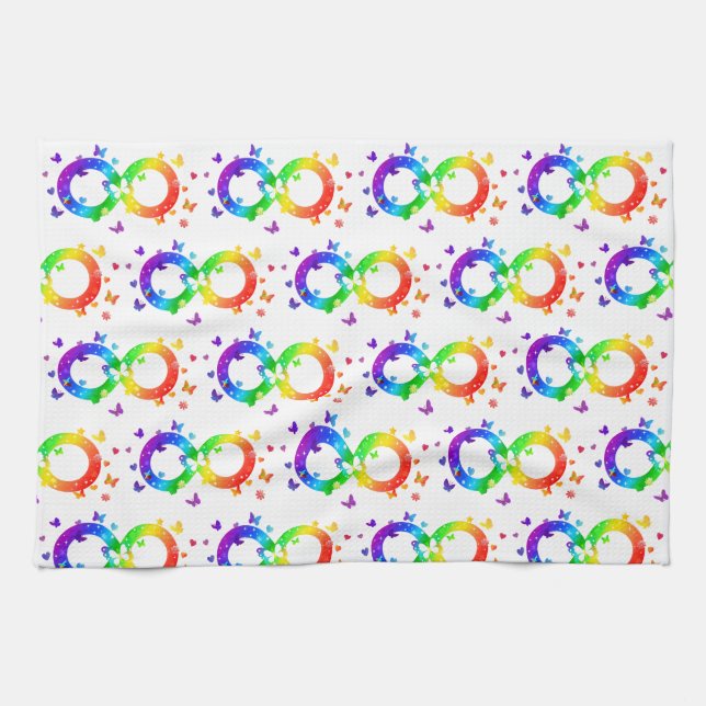 Autistic Pride Infinity Symbol Tea Towel (Horizontal)