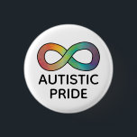 Autistic Pride Neurodiversity Acceptance Button<br><div class="desc">Neurodiversity Autism Awareness Acceptance Rainbow Infinity Sign</div>