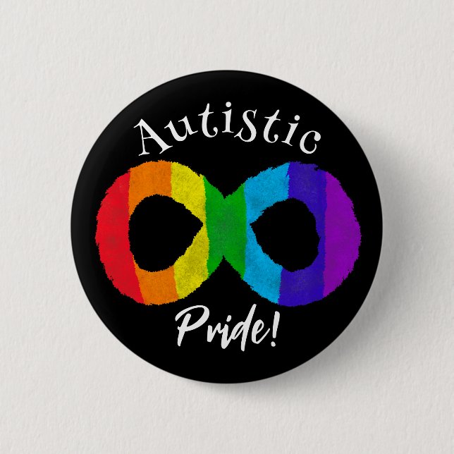 Autistic Pride Neurodiversity Autism Rainbow Butto 6 Cm Round Badge (Front)
