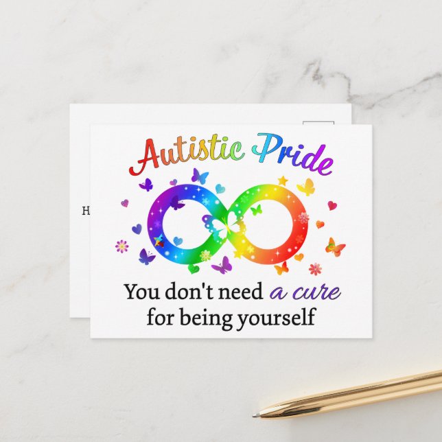 Autistic Pride Postcard (Front/Back In Situ)