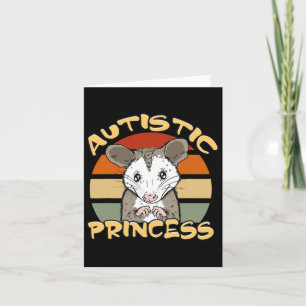 Autistic Princess Cute Opossum Autism Awareness Card