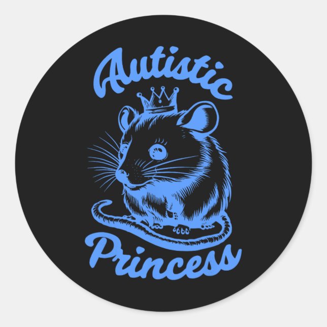 Autistic Princess Opossum 2  Classic Round Sticker (Front)