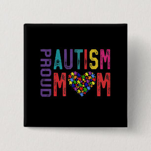 Autistic Proud Autism Mum Puzzle Piece 15 Cm Square Badge