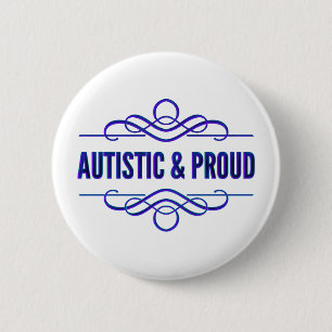 Autistic & Proud Purple Swirls 6 Cm Round Badge