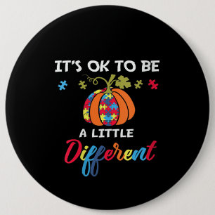 Autistic Pumpkin Puzzle Piece Autism Different 6 Cm Round Badge