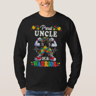 Autistic Ribbon Puzzle Uncle Of Autism Awareness W T-Shirt