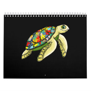 Autistic Sea Turtle Puzzle Piece Autism Awareness Calendar