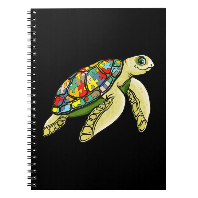 Autistic |Sea Turtle Puzzle Piece Autism Awareness Notebook (Front)