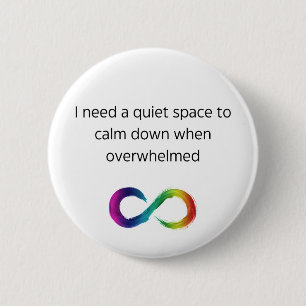 Autistic Sensory Needs Card- Quiet  6 Cm Round Badge