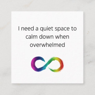 Autistic Sensory Needs Card- Quiet  Calling Card