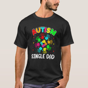 Autistic Single Dad Puzzle Support Family Autism A T-Shirt