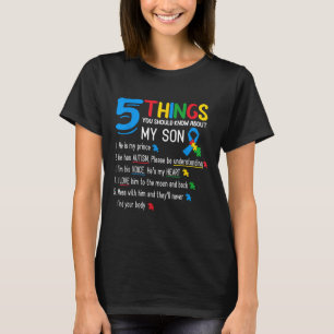Autistic Son Autism Awareness Support For Mum Dad  T-Shirt