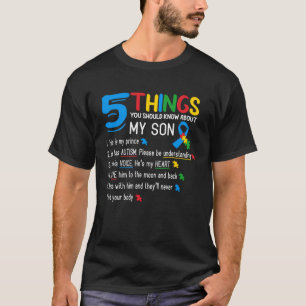 Autistic Son Autism Awareness Support For Mum Dad  T-Shirt
