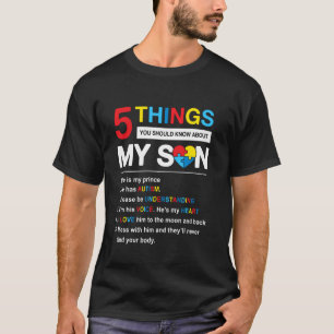 Autistic Son Autism Awareness Support For Mum Dad T-Shirt