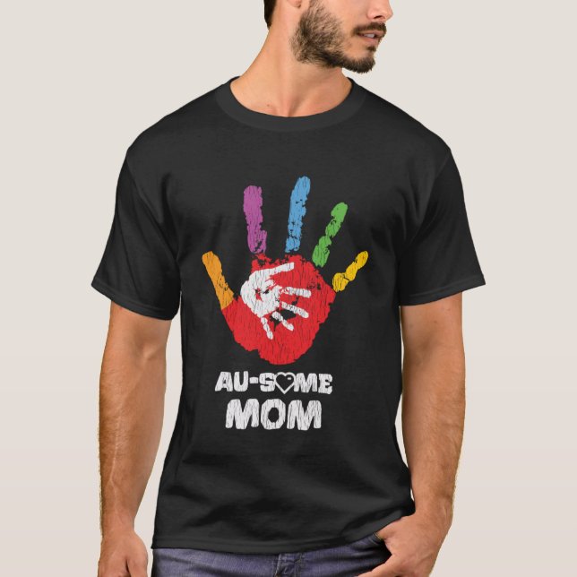 Autistic Son Daughter Awesome Mum Autism Awareness T-Shirt (Front)