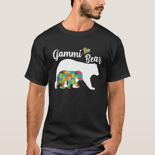 Autistic Support Autism Awareness Gammi Bear Mothe T-Shirt (Front)