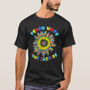 Autistic Support Teacher Sunflower For Autism Awar T-Shirt