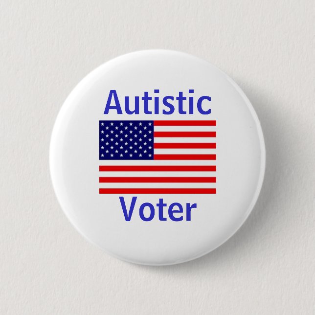 Autistic Voter 6 Cm Round Badge (Front)