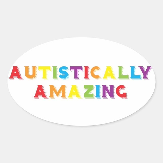 Autistically Amazing Oval Sticker (Front)