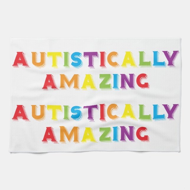 Autistically Amazing Tea Towel (Horizontal)