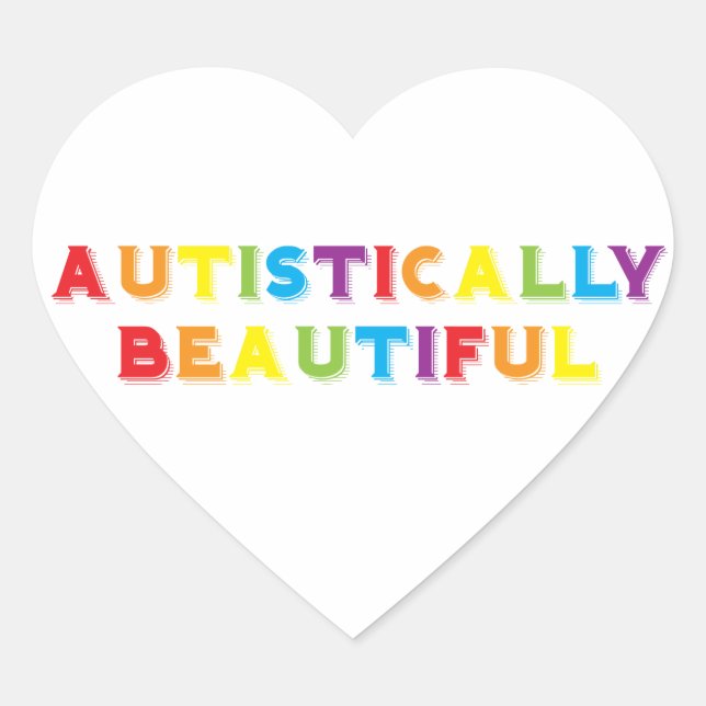 Autistically Beautiful Heart Sticker (Front)