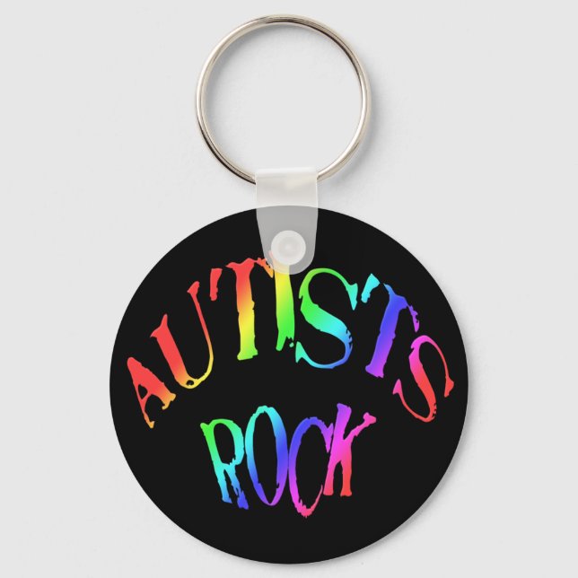 Autists Rock Keychain (Front)