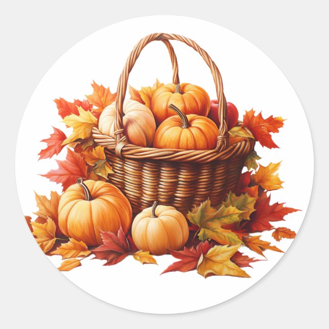 Autmn harvest classic round sticker (Front)