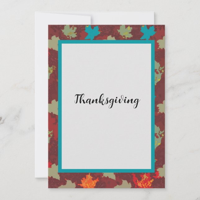 Autmn Solid Flying Leaves- Burnt Umber/Orange Invitation (Front)