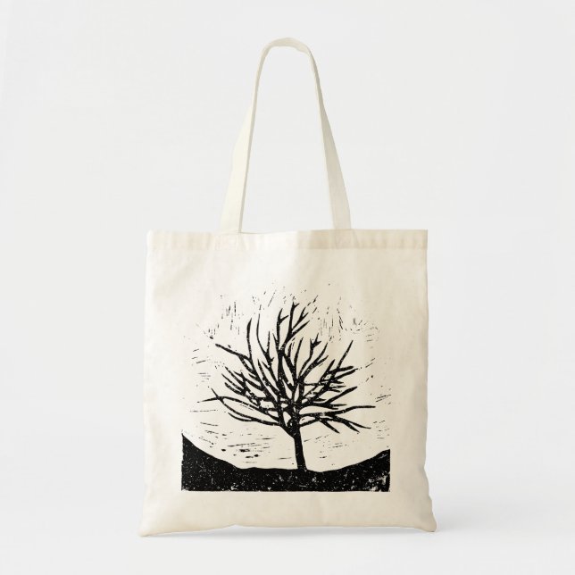 Autmnal Tree Lino Print  Tote Bag (Front)