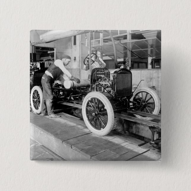 Auto Assembly Line, 1920s 15 Cm Square Badge (Front)