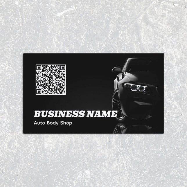 Auto Body  Car QR Business Card (Auto Body Card)
