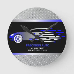 Auto Body Mechanic Car Paint Detailing Collison Round Clock