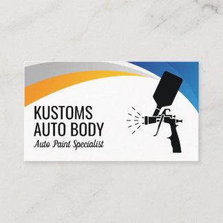 Auto Body Paint Services | Spray Gun Business Card